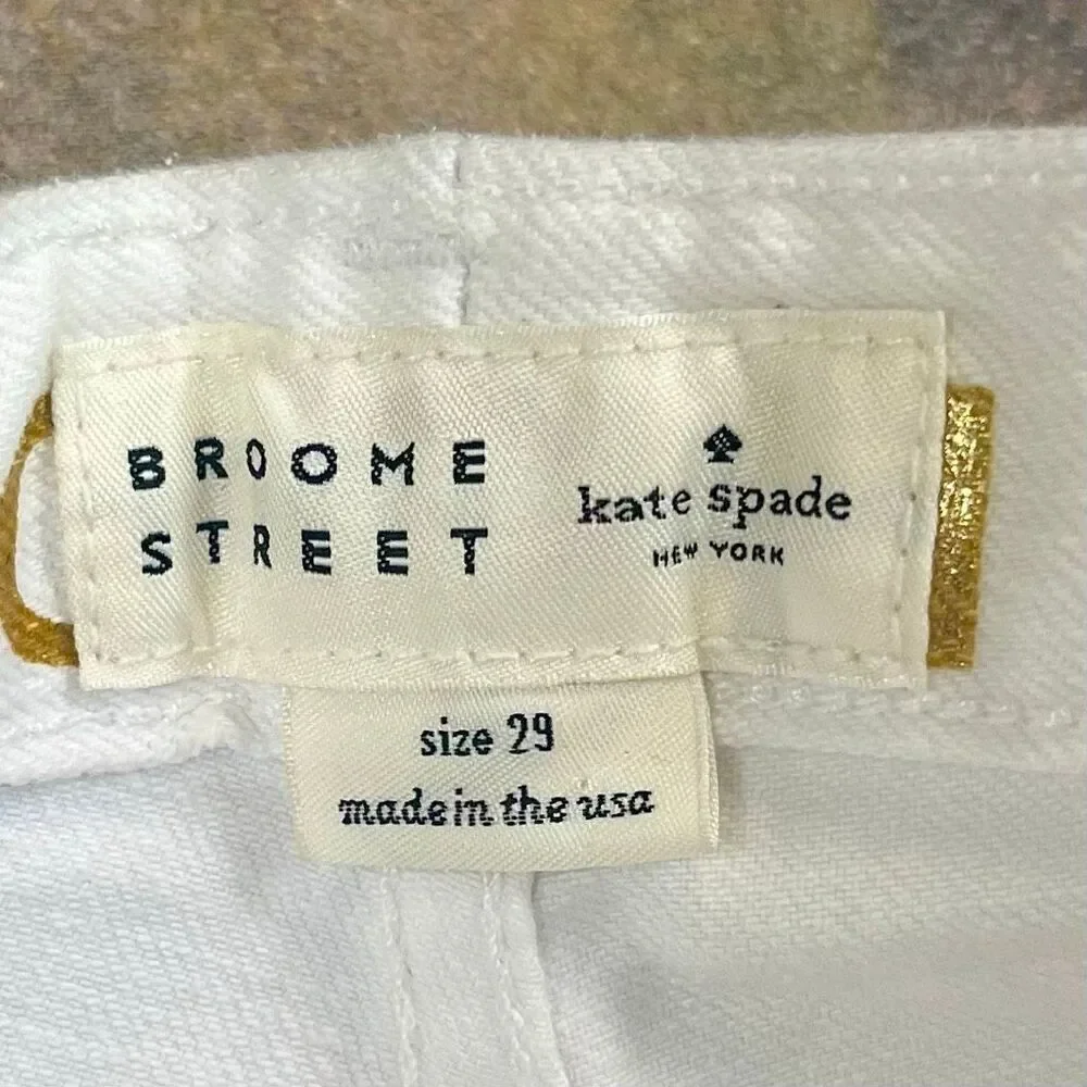 Kate Spade Broome Street White Mid Rise Straight Leg Jeans 29